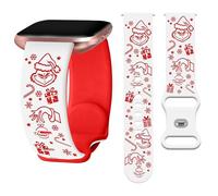 Watbro Christmas Engraved Band Compatible with Fitbit Versa/Lite/Fitbit Versa 2 Bands for Women Men,Soft Silicone Cute Snowman Engraved Strap