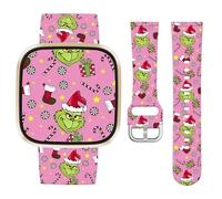 Watbro Christmas Holidays Watch Band Compatible with Fitbit Versa 3 / Sense/Fitbit Versa 4 / Sense 2 Bands for Women Men,Soft Silicone Strap Replacement Accessories