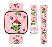 Watbro Christmas Holidays Watch Band Compatible with Fitbit Versa 3 / Sense/Fitbit Versa 4 / Sense 2 Bands for Women Men,Soft Silicone Strap Replacement Accessories