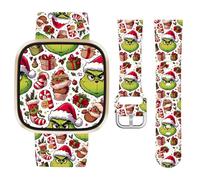 Watbro Christmas Holidays Watch Band Compatible with Fitbit Versa 3 / Sense/Fitbit Versa 4 / Sense 2 Bands for Women Men,Soft Silicone Strap Replacement Accessories