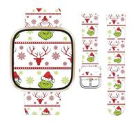 Watbro Christmas Holidays Watch Band Compatible with Fitbit Versa 3 / Sense/Fitbit Versa 4 / Sense 2 Bands for Women Men,Soft Silicone Strap Replacement Accessories