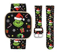 Watbro Christmas Watch Band Compatible with Fitbit Sense/Sense 2/Versa 3/Versa 4 Bands Women,Silicone Replacement Band for Fitbit Sense/Sense 2/ Versa 4/ Versa 3 Smartwatch