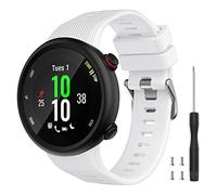 Watbro Compatible with Garmin Forerunner 45S Band, Soft Silicone Sports Replacement Wristband Fitness Wristband for Garmin Forerunner 45S Smartwatch, White/Opulent Garden, 13*2.5*0.5cm/ 5.1*0.98