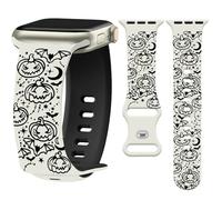 Watbro Halloween Pumpkin Engraved Band Compatible with Apple Watch 38mm 40mm 41mm 42mm 44mm 45mm 49mm Women Men,Cute Thanksgiving Day Strap for iWatch Series 10 9 8 7 6 5 4 3 2 1 SE Ultra