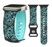 Watbro Halloween Pumpkin Engraved Band Compatible with Apple Watch 38mm 40mm 41mm 42mm 44mm 45mm 49mm Women Men,Cute Thanksgiving Day Strap for iWatch Series 10 9 8 7 6 5 4 3 2 1 SE Ultra