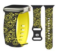 Watbro Halloween Pumpkin Engraved Band Compatible with Apple Watch 38mm 40mm 41mm 42mm 44mm 45mm 49mm Women Men,Cute Thanksgiving Day Strap for iWatch Series 10 9 8 7 6 5 4 3 2 1 SE Ultra