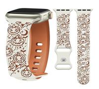 Watbro Halloween Pumpkin Engraved Band Compatible with Apple Watch 38mm 40mm 41mm 42mm 44mm 45mm 49mm Women Men,Cute Thanksgiving Day Strap for iWatch Series 10 9 8 7 6 5 4 3 2 1 SE Ultra