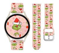 Watbro Holidays Band Compatible with Samsung Galaxy Watch 7 6 5 4 FE 40 44mm Bands for Women Men, 20mm Christmas Silicone Replacement Strap for Active 2/Galaxy Watch 3 41mm/ Vivoactive 5/Venu