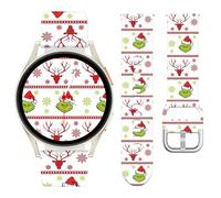 Watbro Holidays Band Compatible with Samsung Galaxy Watch 7 6 5 4 FE 40 44mm Bands for Women Men, 20mm Christmas Silicone Replacement Strap for Active 2/Galaxy Watch 3 41mm/ Vivoactive 5/Venu