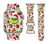 Watbro Holidays Watchband Compatible with Apple Watch 38mm 40mm 41mm 42mm 44mm 45mm 46mm 49mm for Men Women,Christmas Soft Silicone Replacement Strap for iWatch Series11 10 9 8 7 6 5 4 3 2 5 SE Ultra