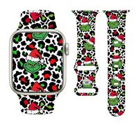 Watbro Holidays Watchband Compatible with Apple Watch 38mm 40mm 41mm 42mm 44mm 45mm 46mm 49mm for Men Women,Christmas Soft Silicone Replacement Strap for iWatch Series11 10 9 8 7 6 5 4 3 2 18 SE Ultra