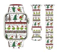 Watbro Holidays Watchband Compatible with Apple Watch 38mm 40mm 41mm 42mm 44mm 45mm 46mm 49mm for Men Women,Christmas Soft Silicone Replacement Strap for iWatch Series11 10 9 8 7 6 5 4 3 2 11 SE Ultra