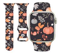 Watbro Thanksgiving Day Band Compatible with Apple Watch Pumpkin 38mm 40mm 41mm 42mm 44mm 45mm 49mm Women Men,Soft Silicone Cute Sport Strap for iWatch Series 10 9 8 7 6 5 4 3 2 1 SE Ultra