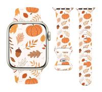 Watbro Thanksgiving Day Band Compatible with Apple Watch Pumpkin 38mm 40mm 41mm 42mm 44mm 45mm 49mm Women Men,Soft Silicone Cute Sport Strap for iWatch Series 10 9 8 7 6 5 4 3 2 1 SE Ultra