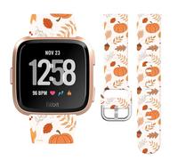 Watbro Thanksgiving Day Band Compatible with Fitbit Versa/Lite/Fitbit Versa 2 Bands for Women Men,Soft Silicone Cute Sport Pumpkin Strap