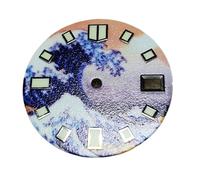 Watch Accessories Literal dial Full Luminous Kanagawa Surfing Suitable Fit for Seiko Watch dials with a Diameter of 28.5mm(Single Force Wave Plate Square Nail)