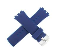 Watch Accessories Pin Buckle Fit For Swatch Silicone Strap For SURB For SURW 24mm Men And Women Waterproof Sports Rubber Strap(Navy blue)
