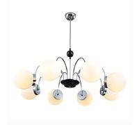 Watch accessories winder 35 inch Chrome Pendant Chandelier Eight Frosted Glass Spherical Kitchen Island or Dining Table Living Space Ceiling Light