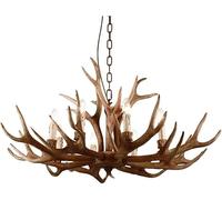 Watch accessories winder Antler Chandelier 6 Industrial Rustic Resin Large Pendant Countryside Deer Horn Lamps Compatible with Living Room,Bar,Cafe,Kitchen, Light