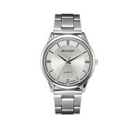 Watch Analog Wrist Stainless Quartz Steel Fashion Crystal Man Men's Watch Womens Field Watch (Silver, One Size)