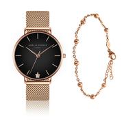 Watch and bracelet for women Amelia Parker Midnight Moon Doré 38 mm