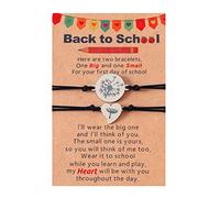 Watch And Bracelet Set for Men Back To School Mother Bracelet Set For 2 First Day Of School Bracelet Mommy And Me Bracelets For Mother Girls Boys Inexpensive Watches for Men (Silver, One Size)