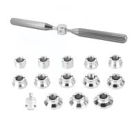 Watch Back Remover Tool, 5537 Watch Case Back Opener Tools, Heavy Duty Alloy Steel Watch Repair Tools Kit Fit for Rolex Tudor with 13PCS Precision Dies 18.5mm-36.5mm, Silver