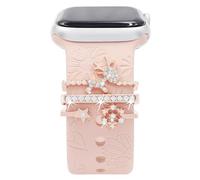 Watch Band Charms Set, Decorative Ring Loops Charms Compatible with Silicone Apple Watch Band 38 40 41 42 44 45 49mm, Cute Christmas Diamond Wristband Accessories for iWatch Series Ultra 9 8 7 6 5 4 3