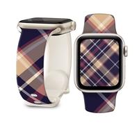 Watch Band Compatible with Apple Watch 38mm 40mm 41mm 42mm 44mm 45mm Soft Silicone Wristbands Replacement Strap with Classic Clasp for iWatch Series SE11 10 9 8 7 6 5 4 3 2 1 （Grid 5）