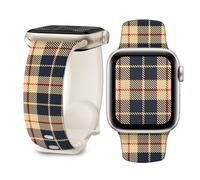 Watch Band Compatible with Apple Watch 38mm 40mm 41mm 42mm 44mm 45mm Soft Silicone Wristbands Replacement Strap with Classic Clasp for iWatch Series SE11 10 9 8 7 6 5 4 3 2 1 （Grid 3）