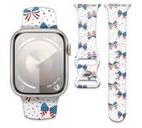 Watch Band Compatible with Apple Watch Band 38mm 40mm 41mm 42mm, Soft Silicone Replacement Strap with Classic Clasp for iWatch Series SE 10 9 8 7 6 5 Utral Women, Red/blue, 38mm/40mm/41mm/42mm
