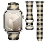 Watch Band Compatible with Apple Watch Band 38mm 40mm 41mm 42mm, Soft Silicone Replacement Strap with Classic Clasp for iWatch Series SE 10 9 8 7 6 5 Utral Women, white/grey, 38mm/40mm/41mm/42mm