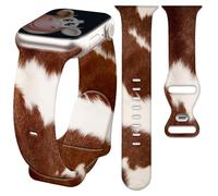 Watch Band Compatible with Apple Watch Band 42mm 44mm 45mm 46mm 49mm for Women Cute Brown Western Cow Printed Replacement Strap Band for iWatch Series 10 Ultra SE 9 8 7 6 5 4 3 2 1
