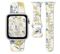 Watch Band Compatible with Apple Watch Series 10 9 8 7 6 5 4 3 Ultra SE for Women Men, Replaceable Silicone Smartwatch Straps for iWatch 38mm 40mm 41mm 42mm (yellow berries and leaves)