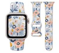 Watch Band Compatible with Apple Watch Series 10 9 8 7 6 5 4 3 Ultra SE for Women Men, Replaceable Silicone Smartwatch Straps for iWatch 38mm 40mm 41mm 42mm (Cute Flower berries)