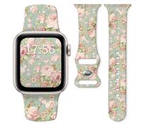 Watch Band Compatible with Apple Watch Series 10 9 8 7 6 5 4 3 Ultra SE for Women Men, Replaceable Silicone Smartwatch Straps for iWatch 38mm 40mm 41mm 42mm (Colorful floral)