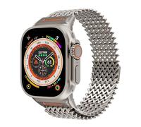 Watch Band Compatible with Apple Watch Ultra 3 2 1 Band for Men 49mm 46mm 45mm 44mm 42mm,Magnetic Mesh Metal Strap Wristband for iWatch SE 3/2 Series 11/10/9/8/7/6/5/4 Ultra (Titanium)