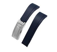 Watch Band Compatible with Yacht-Master Silicone Watch Watch Accessories Rubber Watch Strap /20Mm with Logo/Blu