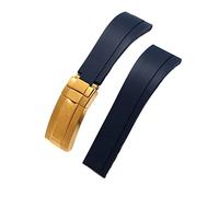 Watch Band Compatible with Yacht-Master Silicone Watch Watch Accessories Rubber Watch Strap /20Mm with Logo/Blu