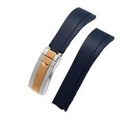 Watch Band Compatible with Yacht-Master Silicone Watch Watch Accessories Rubber Watch Strap /20Mm with Logo/Blu