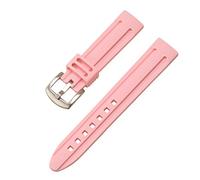 Watch Band Fluted Silicone Strap Replacement Pink Sport Diving Rubber Wristband 22mm