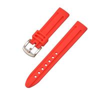 Watch Band Fluted Silicone Strap Replacement Red Sport Diving Rubber Wristband 18mm
