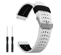 Watch Band for Garmin Approach S20/S5/S6, Forerunner 220/230/235/620/630/735XT, Soft Silicone Band Replacement Strap for Garmin Watch (White/Black)