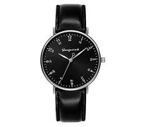 Watch Band Men's Stainless Steel Quartz Watch with Leather Strap Oversized Watches for Women (B, One Size)