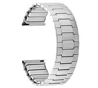 watch band Metal Bracelet 3 Bead Stainless Steel Watchband Elastic Telescopic Band 22mm Quick Release(Silver,M (shortest 150mm))