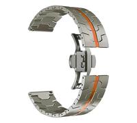 Watch Band Metal Replacement 20mm 22mm Strap Stainless Steel Quick Folding Buckle Disassembly Universal,Titanium Orange-22mm