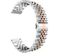 Watch Band Metal Stainless Steel Silver With Rose Dual Tone Solid Strap 16mm Jubilee Quick Release Premium Polished Brushed Flexible Metal Watch Bracelet Strap Men Replacement Band