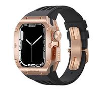 Watch Band Modification Kit,For 44mm 45mm,Titanium alloy Watch Case For iWatch Series 8 7 6 5 4 SE,Sports Rubber Watch Band Mod Kit