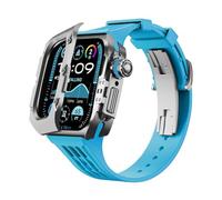 Watch Band Modification Kit，For Apple Watch Ultra 2 49mm 9 8 7 45mm Soul Cool Titanium Case，For iWatch Ultra 49mm Mod Kit Fluororubber Watch Strap Accessories Set