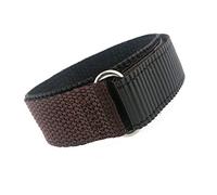 Watch Band Nylon One Piece Wrap Sport Strap Brown Adjustable Velcro 16 millimeter